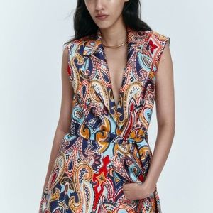 ZARA BOHEMIAN PAISLEY PRINT VEST NWT